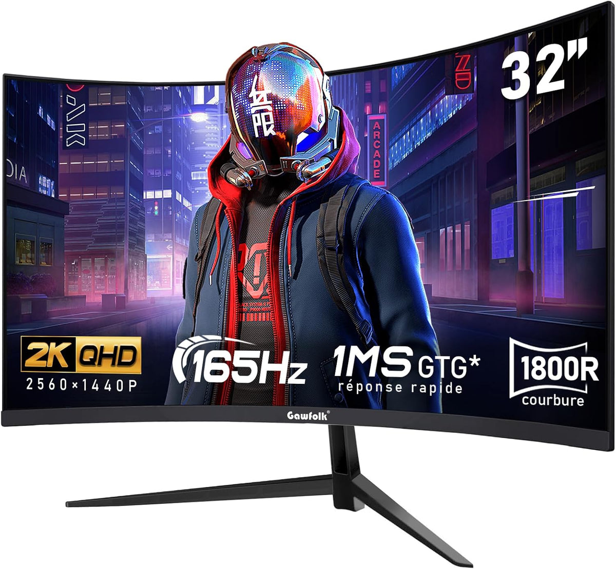 Moniteur PC, 32 Pouces, Gawfolk, Écran PC 32 Pouces, 165Hz, 120Hz, 165 Hz, 2K WQHD