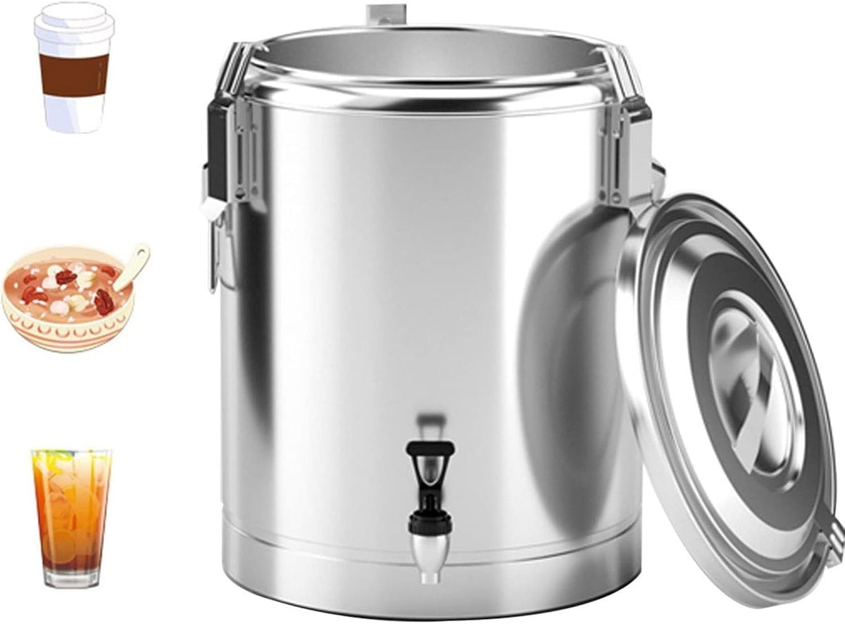 Distributeur de boissons, acier inoxydable, 20 L, portable, distributeur d'eau chaude, carafes thermiques commerciales, grande urne à café
