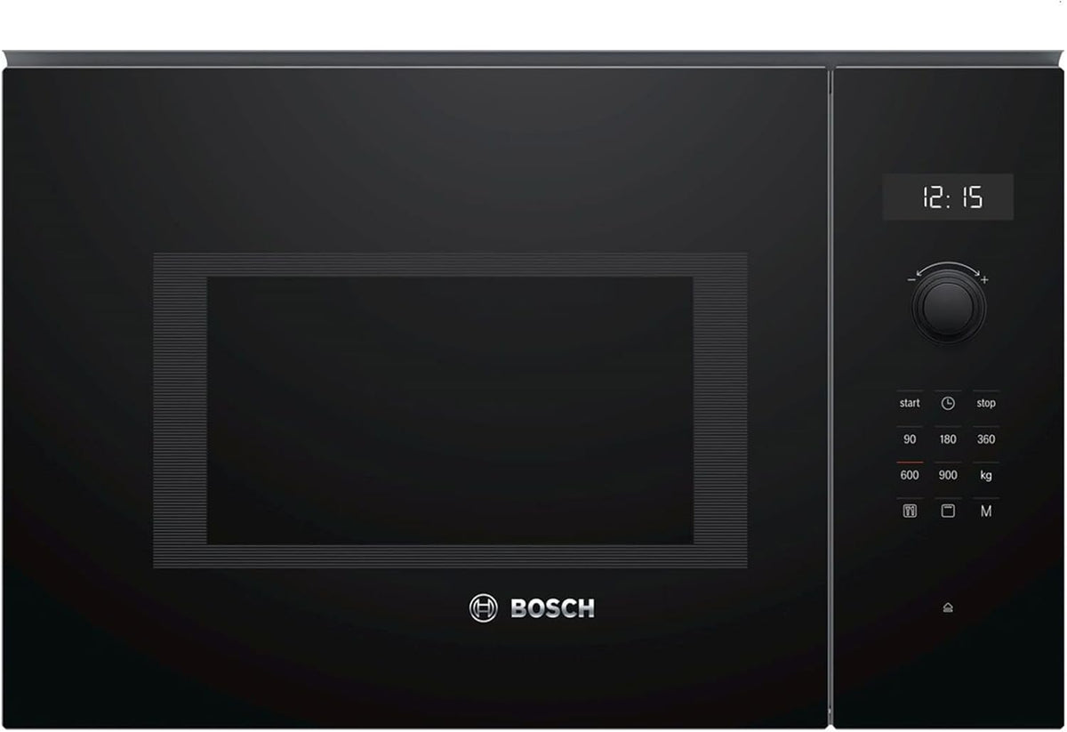 Bosch Hausgeräte Four micro-ondes, 900 W, éclairage LED, acier inoxydable, 25 L, 31, 5 cm, BEL554MB0, 8 programmes, encastrable