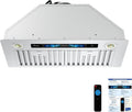 Awoco Hotte aspirante, 91, 4 cm, hotte de cuisine intégrée avec 800 CFM, télécommande, acier inoxydable, 1 mm, 4 vitesses, réglable