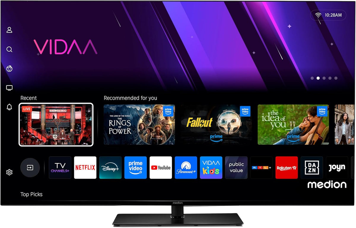 Téléviseur MEDION, télécommande, 55 Pouces, 138, 8 cm, TV 55 Pouces 4K, HDR10, Bluetooth, Wi-Fi, Dolby Vision, Full HD, Dolby Vision HDR, Disney+