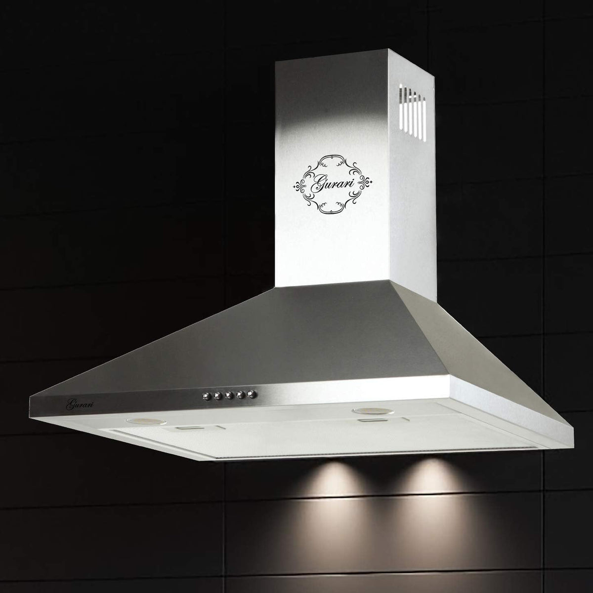 Hotte aspirante Gurari 1000m3 1000m3, acier inoxydable, éclairage LED, 50 cm, 3 vitesses, 150 mm, 120 mm, 54 db, 64 db, 1000m3/h, 1000 m3/h, 50cm