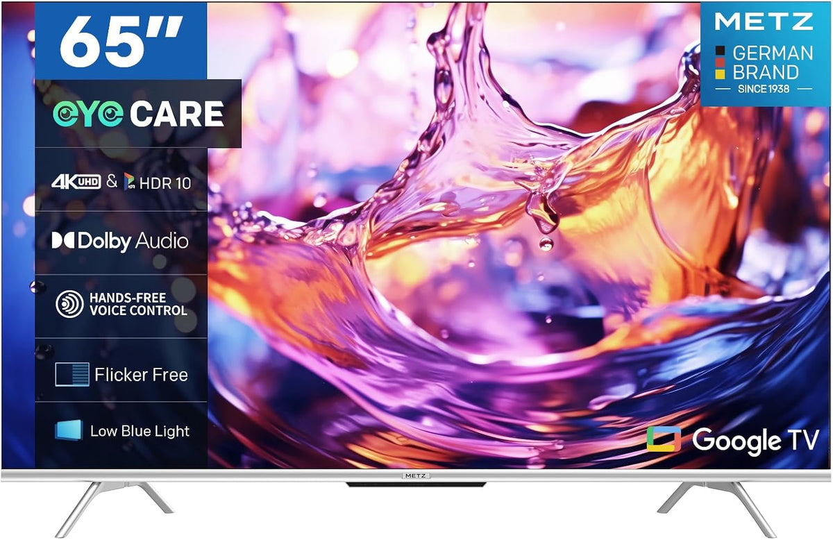Metz Téléviseur, 65 Pouces, Wi-Fi, 10 W, 240 V, 102 W, 65 Pouces TV, 60 Hz, éclairage LED, Google TV