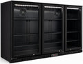 Rafraichisseur de boissons, 297 L, acier inoxydable, 2 °C, 8 °C, 3 Portes, Générique Arrière Bar Réfrigéré 3 Portes Battantes Vitrées