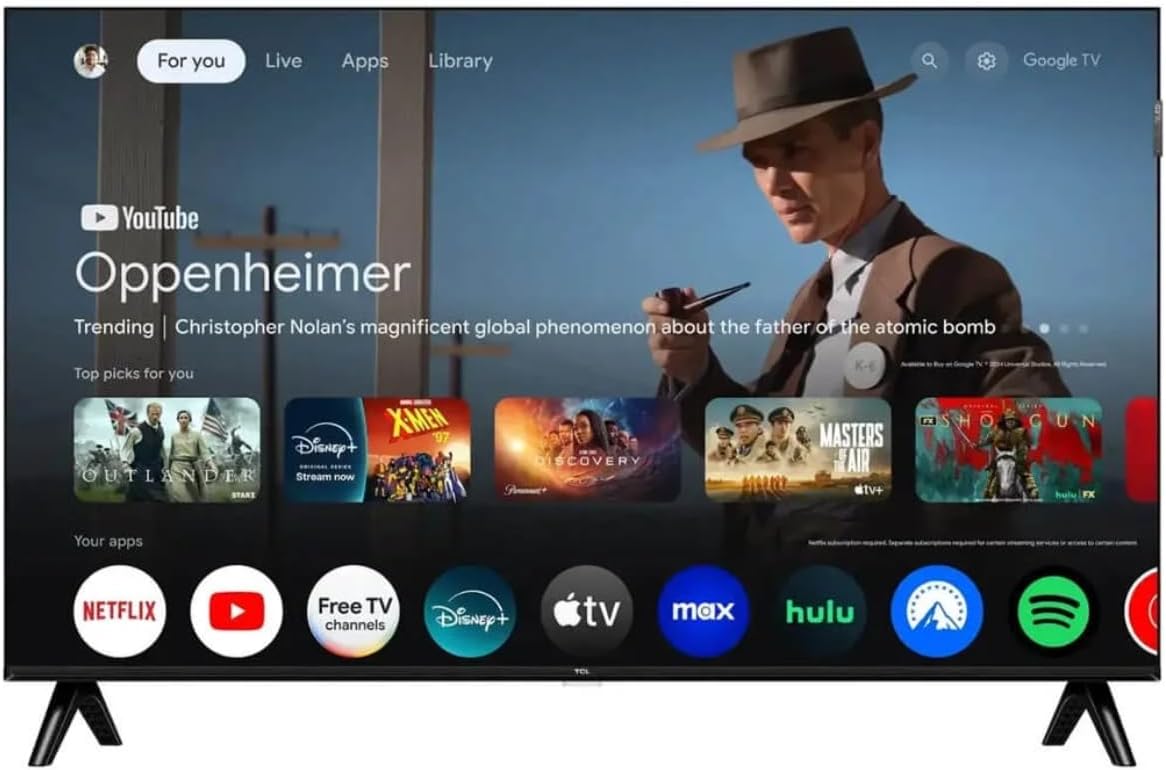 Amazon Renewed Téléviseur, 32 pouces, Wi-Fi, 1080p, 2024, Bluetooth, QLED, Google TV, Full HD