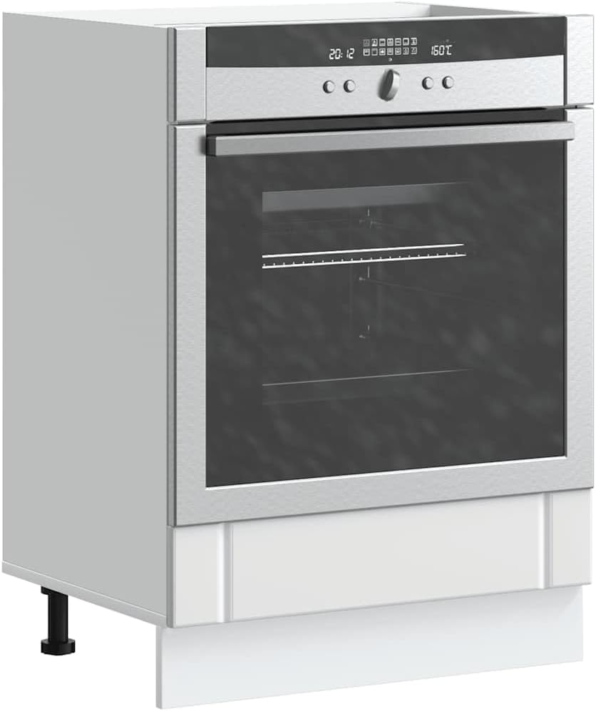 sephironlbb Four micro-ondes, réglable, Armoire de cuisine Lucca blanche en bois avec pieds réglables, 60 × 46 × 81, 5 cm